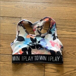 Ideology black and White Racerback Sports Bra with Stretchy Support